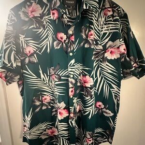 Bonobos Men's Teal and Pink Floral Shirt